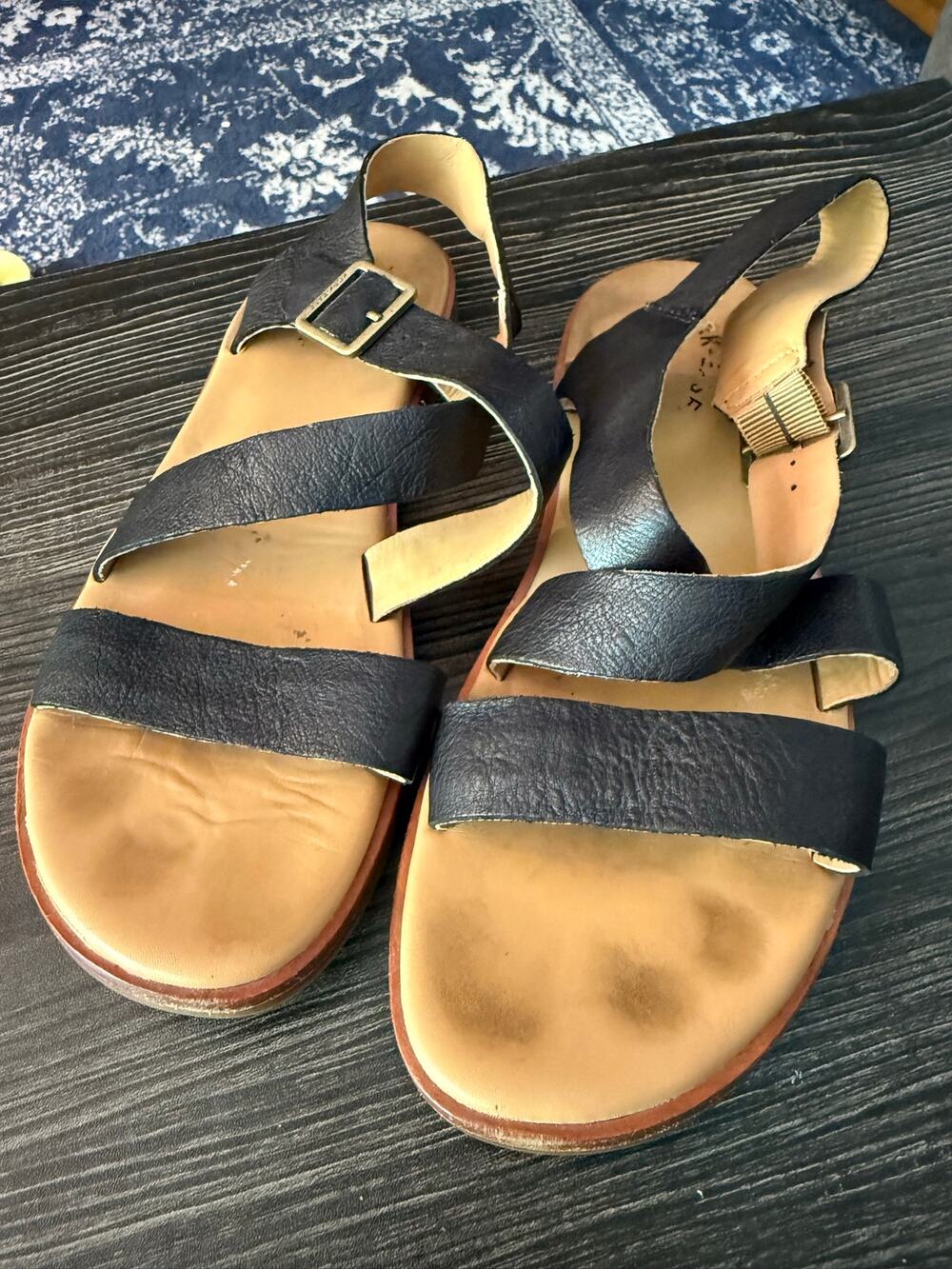 Kork-Ease Black Dara Ankle Strap Sandal Sz. 10